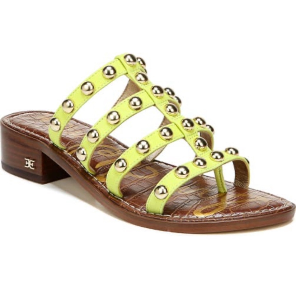 Sam Edelman Juniper Studded Gladiator Sandal Lime Size 8
